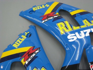 Best 2001-2003 Suzuki GSXR 600 / GSXR 750 Motorcycle Fairings - Blue Yellow Black Motul Rizla