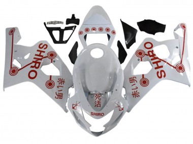 Best 2001-2003 Suzuki GSXR 600 / GSXR 750 Motorcycle Fairings - White Red Shiro