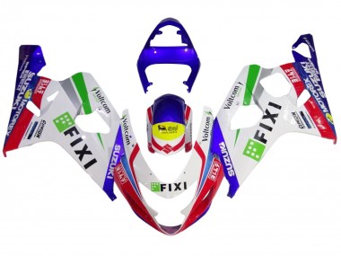 Best 2004-2005 Suzuki GSXR 600 / GSXR 750 Motorcycle Fairings - White Blue Red Yellow Green Fixi