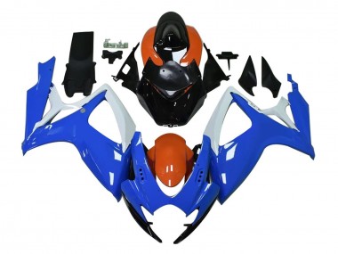 Best 2004-2005 Suzuki GSXR 600 / GSXR 750 Motorcycle Fairings - White Blue Orange Black