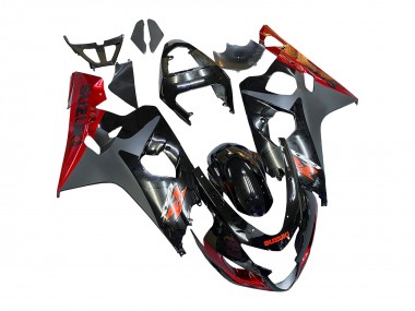 Best 2004-2005 Suzuki GSXR 600 / GSXR 750 Motorcycle Fairings - Black Grey Red