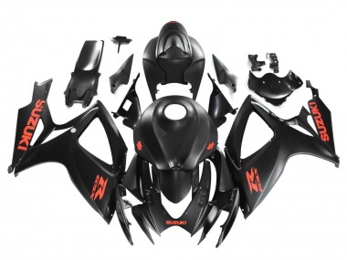 Best 2004-2005 Suzuki GSXR 600 / GSXR 750 Motorcycle Fairings - Matte Black Red Decal