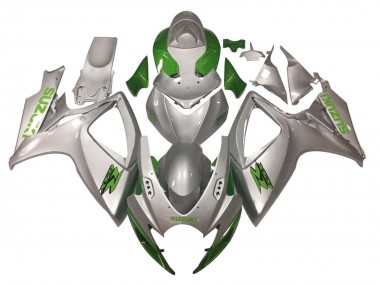 Best 2006-2007 Suzuki GSXR 600 / GSXR 750 Motorcycle Fairings - Silver Green