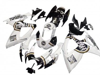 Best 2006-2007 Suzuki GSXR 600 / GSXR 750 Motorcycle Fairings - White Black Lucky Strike Motul
