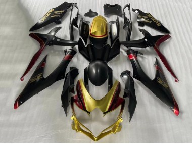 Best 2006-2007 Suzuki GSXR 600 / GSXR 750 Motorcycle Fairings - Gold Matte Black Red