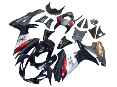 Best 2011-2024 Suzuki GSXR 600 / GSXR 750 Motorcycle Fairings - Glossy Black Forged Carbon Fiber Silver Red
