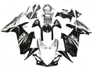 Best 2011-2024 Suzuki GSXR 600 / GSXR 750 Motorcycle Fairing - Glossy Black Silver