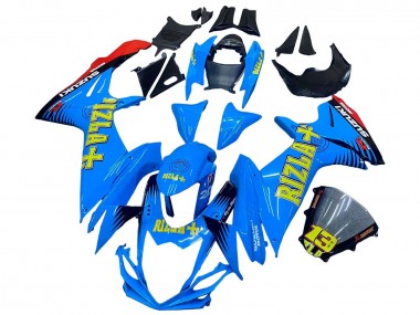 Best 2011-2024 Suzuki GSXR 600 / GSXR 750 Motorcycle Fairings - Blue Gold Red Black Rizla