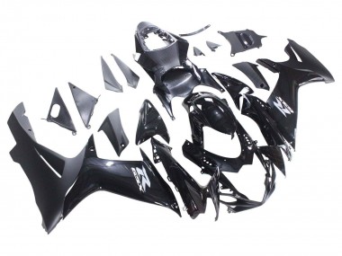 Best 2011-2024 Suzuki GSXR 600 / GSXR 750 Motorcycle Fairings - Glossy Black Matte Black White Decal