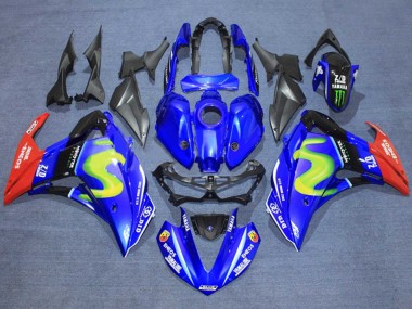 Best 2015-2018 Yamaha YZF R3/R25 Motorcycle Fairings - Blue Glossy Black Red ENEOS Monster