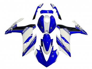 Best 2015-2018 Yamaha YZF R3/R25 Motorcycle Fairings - White Blue Black Racing