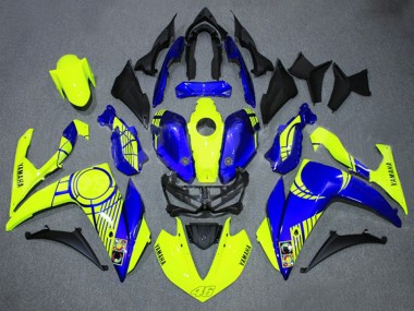 Best 2015-2018 Yamaha YZF R3/R25 Motorcycle Fairings - Neon Yellow Blue Black 46