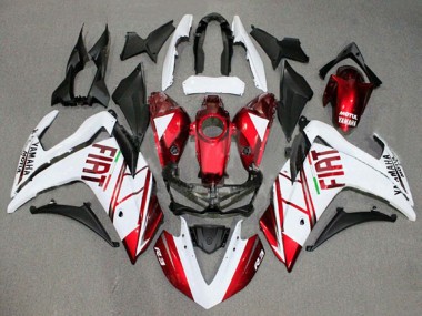 Best 2015-2018 Yamaha YZF R3/R25 Motorcycle Fairings - White Red Fiat Motul