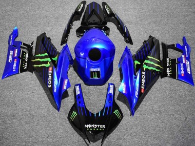 Best 2019-2021 Yamaha YZF R3/R25 Motorcycle Fairings - Blue Black Green ENEOS Yamalube Monster