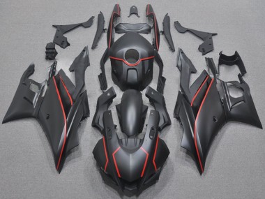 Best 2022-2024 Yamaha YZF R3/R25 Motorcycle Fairings - Matte Black Red