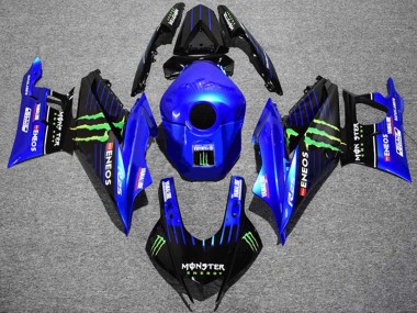 Best 2022-2024 Yamaha YZF R3/R25 Motorcycle Fairings - Blue Green Black Monster ENEOS Yamalube