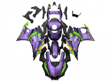Best 2022-2024 Yamaha YZF R3/R25 Motorcycle Fairings - Purple Green Yellow Trick Star EVA Racing 21