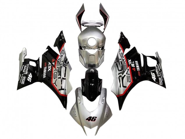 2022-2024 Yamaha YZF R3/R25 Motorcycle Fairings - Silver Red Black 46