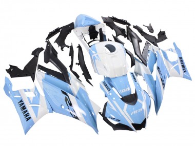 Best 2022-2024 Yamaha YZF R3/R25 Motorcycle Fairings - White Light Blue