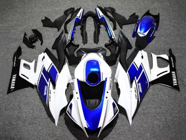 Best 2022-2024 Yamaha YZF R3/R25 Motorcycle Fairings - White Blue Glossy Black Yamalube