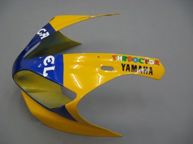Best 2000-2001 Yamaha YZF 1000 R1 Motorcycle Fairings - White Yellow Blue Motul Camel