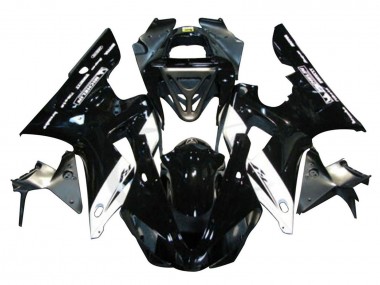 Best 2000-2001 Yamaha YZF 1000 R1 Motorcycle Fairings - Glossy Black White Michelin