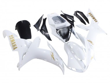 Best 2002-2003 Yamaha YZF 1000 R1 Motorcycle Fairings - White Gold Decals