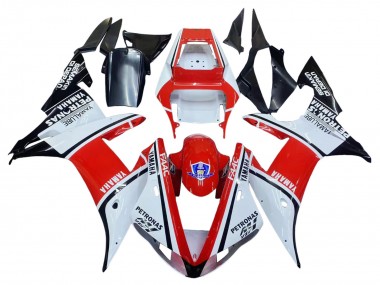 Best 2002-2003 Yamaha YZF 1000 R1 Motorcycle Fairings - White Red Black Petronas