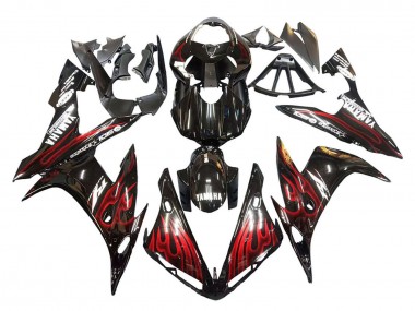 Best 2004-2006 Yamaha YZF 1000 R1 Motorcycle Fairings - Glossy Black Red Flame