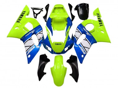 Best 1998-2002 Yamaha YZF 600 R6 Motorcycle Fairings - Neon Green Blue White Champions