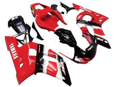 Best 1998-2002 Yamaha YZF 600 R6 Motorcycle Fairing - Red White Glossy Black