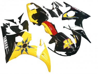 Best 2006-2009 Yamaha YZF R6S Motorcycle Fairings - Yellow Red Glossy Black 46