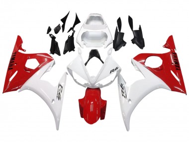 Best 2006-2009 Yamaha YZF R6S Motorcycle Fairings - White Red