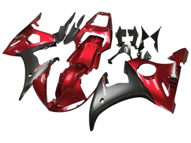 Best 2006-2009 Yamaha YZF R6S Motorcycle Fairing Kits - Red Matte Black