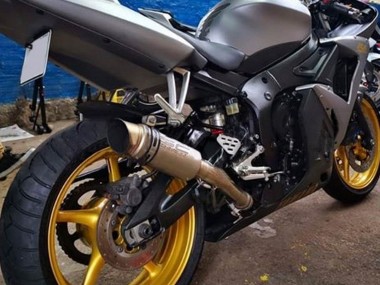 Best 2003-2004 Yamaha YZF R6 Motorcycle Fairings - Matte Grey Matte Black Gold Decals