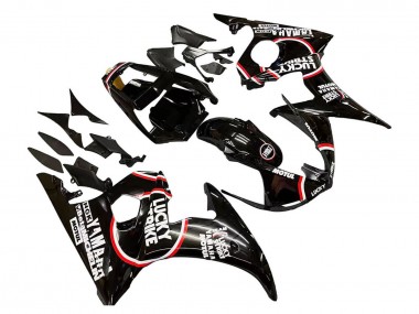 Best 2006-2009 Yamaha YZF R6S Motorcycle Fairings - Glossy Black Red White Lucky Strike Motul