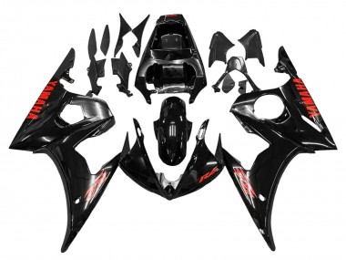 Best 2006-2009 Yamaha YZF R6S Motorcycle Fairings - Glossy Black Red