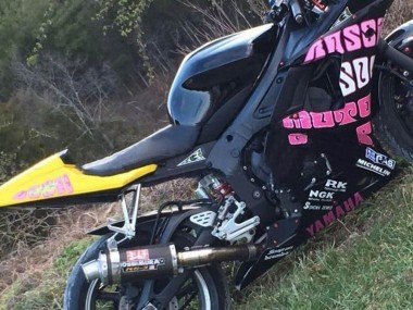 Best 2006-2009 Yamaha YZF R6S Motorcycle Fairings - Yellow Pink Glossy Black Rossi Repsol 46