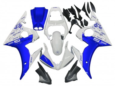Best 2003-2004 Yamaha YZF R6 Motorcycle Fairings - White Blue GYTR