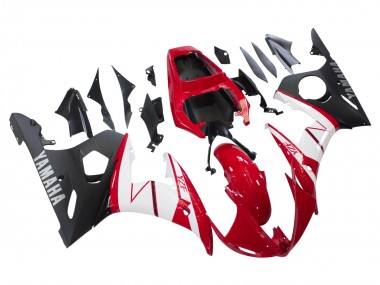 Best 2003-2004 Yamaha YZF R6 Motorcycle Fairings - Red White Matte Black