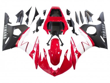 Best 2003-2004 Yamaha YZF R6 Motorcycle Fairings - Red White Matte Black