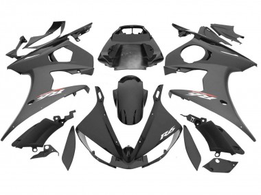 Best 2006-2009 Yamaha YZF R6S Motorcycle Fairings - Glossy Black Matte Black
