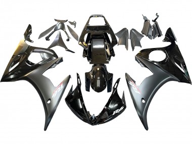 Best 2006-2009 Yamaha YZF R6S Motorcycle Fairings - Glossy Black Matte Black Gold Chameleon