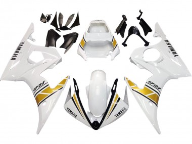 Best 2006-2009 Yamaha YZF R6S Motorcycle Fairings - White Gold