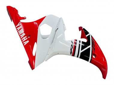 Best 2005 Yamaha YZF 600 R6 Motorcycle Fairings - White Red Glossy Black