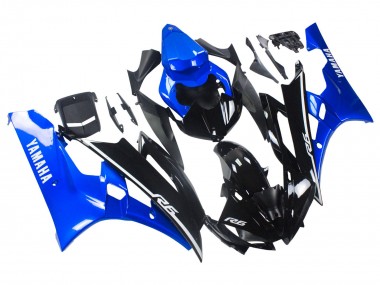 Best 2006-2007 Yamaha YZF 600 R6 Motorcycle Fairings - Blue Glossy Black