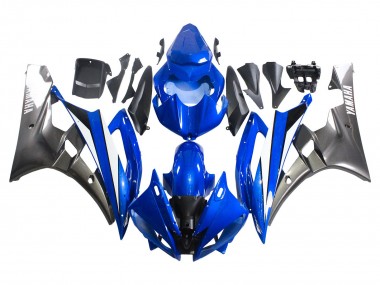 Best 2006-2007 Yamaha YZF 600 R6 Motorcycle Fairings - Blue White Glossy Black