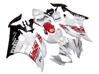 Best 2006-2007 Yamaha YZF 600 R6 Motorcycle Fairings - White Red Black Motul