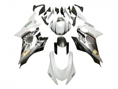 Best 2017-2023 Yamaha YZF 600 R6 Motorcycle Fairings - White Grey Matte Black ENEOS Semakin Didepan