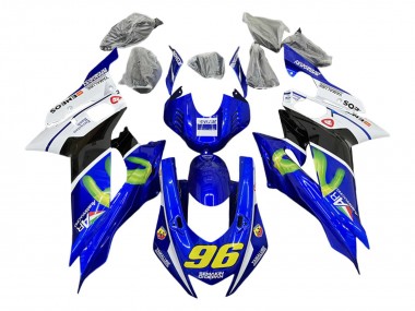 Best 2017-2023 Yamaha YZF 600 R6 Motorcycle Fairings - White Blue Black Green MoviStar Semakin Didepan
